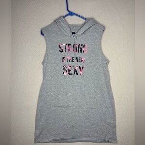 Material girl XL strong is the new sexy sleeveless hoodie